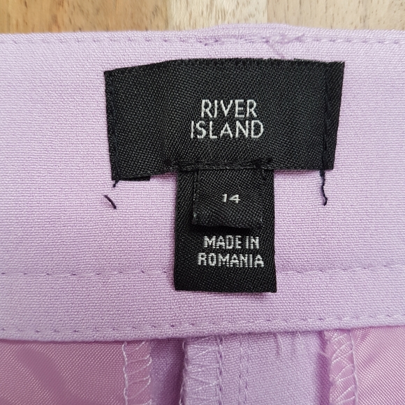 🌏 RIVER ISLAND • Purple Split Hem Flared Trousers • Sz 10 - Picture 8 of 13